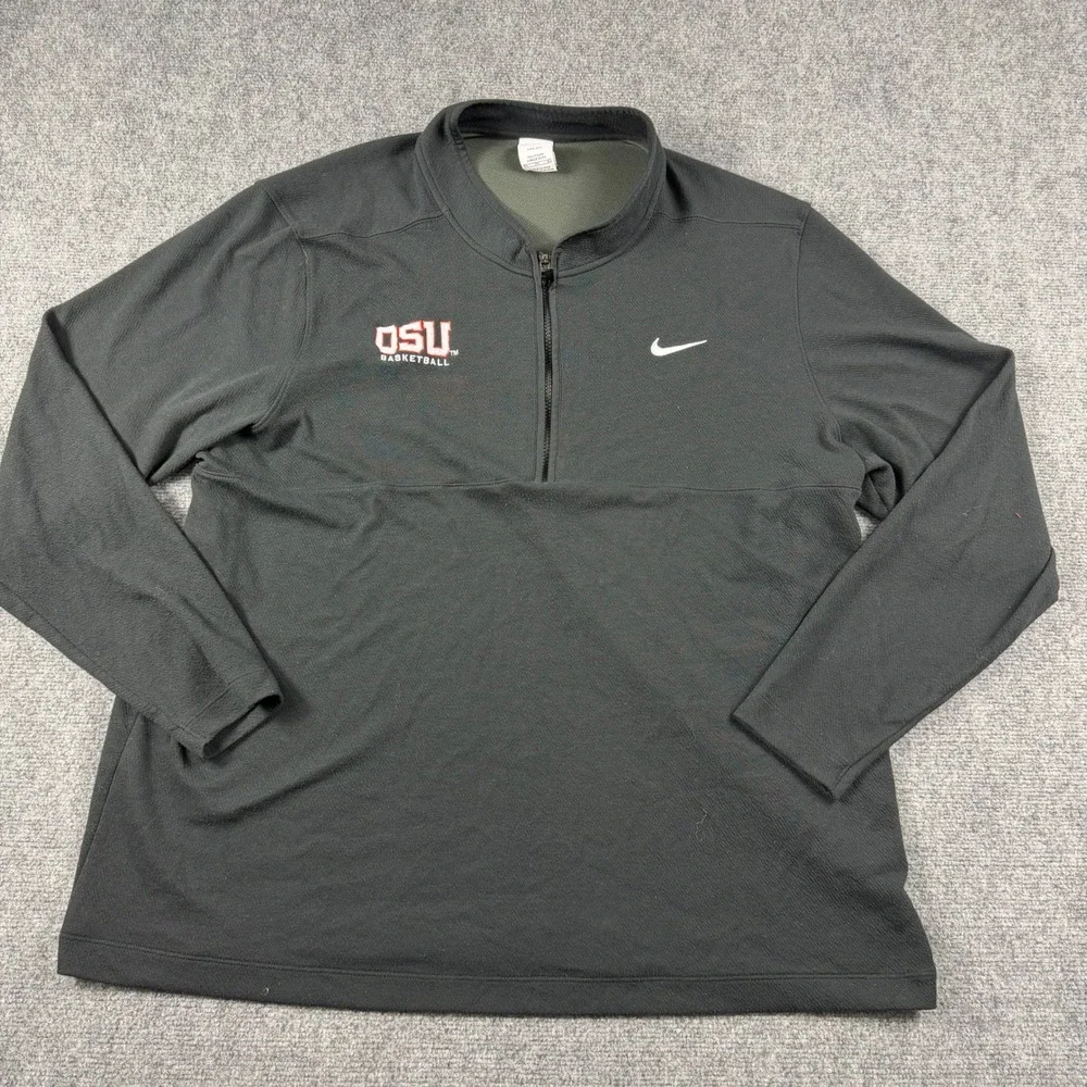 Nike Pullover Mens 3XL Tall Black OSU Basketball Dri-FIT 1/4 Zip Training Top